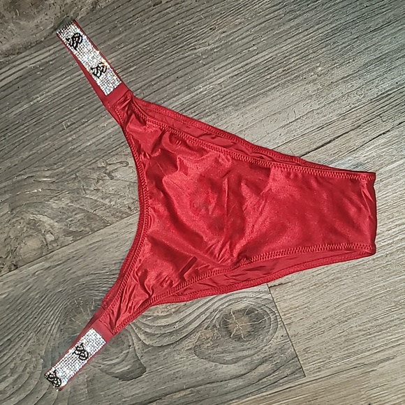 Victoria's Secret Very Sexy Shine Strap Brazilian Slip Large 💄Lipstick Red💄NEW - Picture 5 of 7